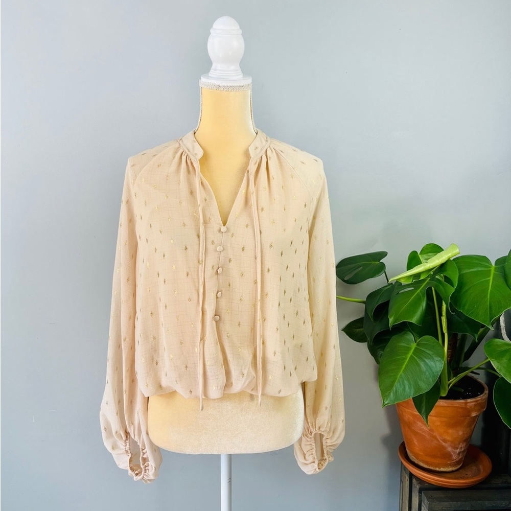 Blu Pepper Long Sleeve Blouse Relaxed Fit Size Small